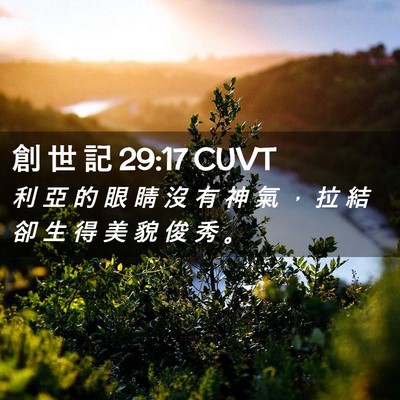 Picture 02 - 創 世 記 29:17 CUVT - 利 亞 的 眼 睛 沒 有 神 氣 ， 拉 結 - Bible Verse Picture
