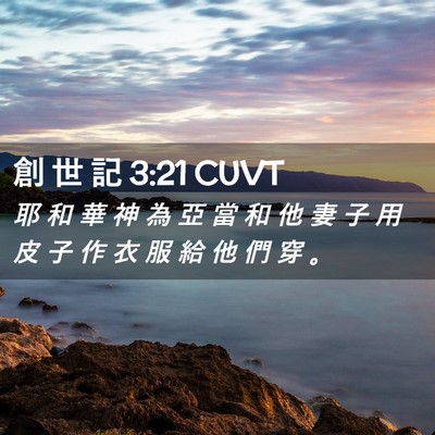 Picture 02 - 創 世 記 3:21 CUVT - 耶 和 華 神 為 亞 當 和 他 妻 子 用 - Bible Verse Picture