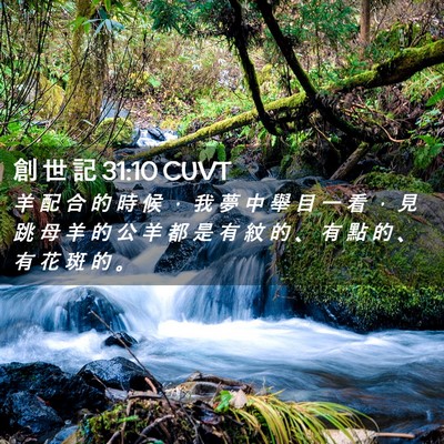 Picture 02 - 創 世 記 31:10 CUVT - 羊 配 合 的 時 候 ， 我 夢 中 舉 目 - Bible Verse Picture