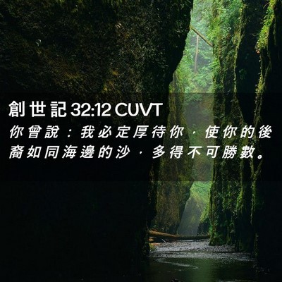 Picture 02 - 創 世 記 32:12 CUVT - 你 曾 說 ： 我 必 定 厚 待 你 ， 使 - Bible Verse Picture