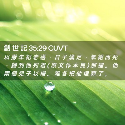 Picture 02 - 創 世 記 35:29 CUVT - 以 撒 年 紀 老 邁 ， 日 子 滿 足 ， - Bible Verse Picture