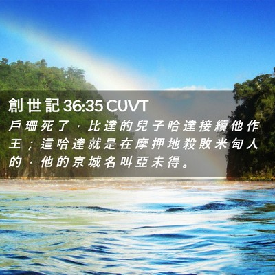 Picture 02 - 創 世 記 36:35 CUVT - 戶 珊 死 了 ， 比 達 的 兒 子 哈 達 - Bible Verse Picture