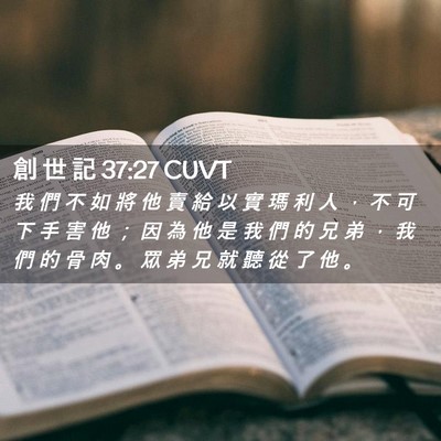 Picture 02 - 創 世 記 37:27 CUVT - 我 們 不 如 將 他 賣 給 以 實 瑪 利 - Bible Verse Picture