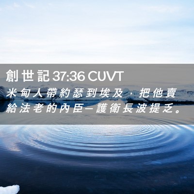 Picture 02 - 創 世 記 37:36 CUVT - 米 甸 人 帶 約 瑟 到 埃 及 ， 把 他 - Bible Verse Picture