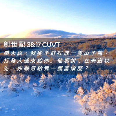 Picture 02 - 創 世 記 38:17 CUVT - 猶 大 說 ： 我 從 羊 群 裡 取 一 隻 - Bible Verse Picture
