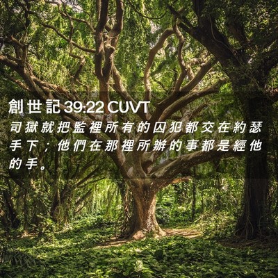 Picture 02 - 創 世 記 39:22 CUVT - 司 獄 就 把 監 裡 所 有 的 囚 犯 都 - Bible Verse Picture