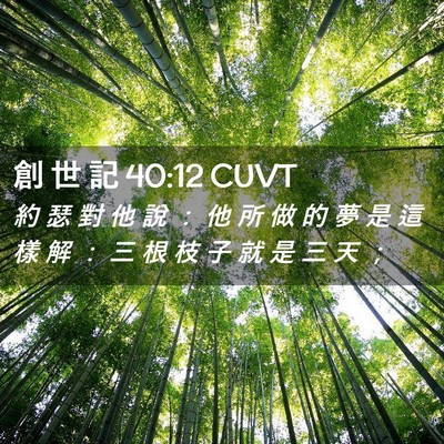 Picture 02 - 創 世 記 40:12 CUVT - 約 瑟 對 他 說 ： 他 所 做 的 夢 是 - Bible Verse Picture