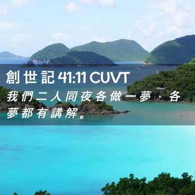 Picture 02 - 創 世 記 41:11 CUVT - 我 們 二 人 同 夜 各 做 一 夢 ， 各 - Bible Verse Picture