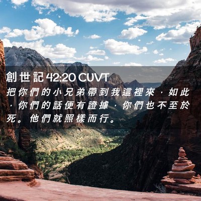 Picture 02 - 創 世 記 42:20 CUVT - 把 你 們 的 小 兄 弟 帶 到 我 這 裡 - Bible Verse Picture
