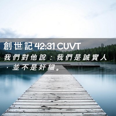 Picture 02 - 創 世 記 42:31 CUVT - 我 們 對 他 說 ： 我 們 是 誠 實 人 - Bible Verse Picture