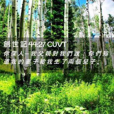 Picture 02 - 創 世 記 44:27 CUVT - 你 僕 人 ─ 我 父 親 對 我 們 說 ： - Bible Verse Picture