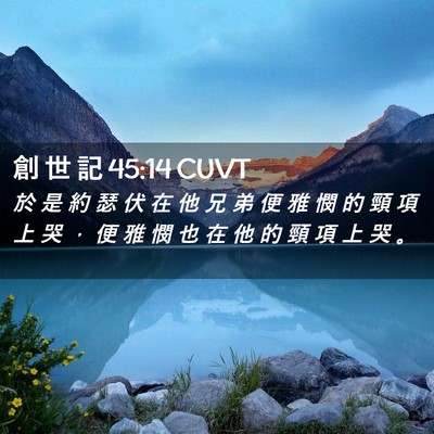 Picture 02 - 創 世 記 45:14 CUVT - 於 是 約 瑟 伏 在 他 兄 弟 便 雅 憫 - Bible Verse Picture