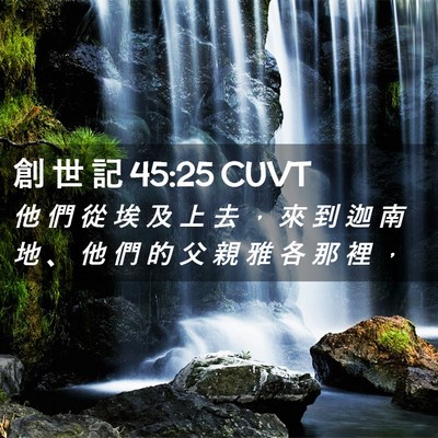 Picture 02 - 創 世 記 45:25 CUVT - 他 們 從 埃 及 上 去 ， 來 到 迦 南 - Bible Verse Picture