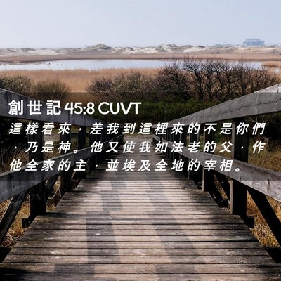 Picture 02 - 創 世 記 45:8 CUVT - 這 樣 看 來 ， 差 我 到 這 裡 來 的 - Bible Verse Picture
