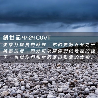 Picture 02 - 創 世 記 47:24 CUVT - 後 來 打 糧 食 的 時 候 ， 你 們 要 - Bible Verse Picture