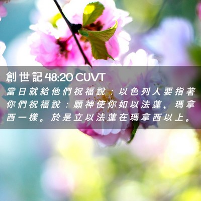 Picture 02 - 創 世 記 48:20 CUVT - 當 日 就 給 他 們 祝 福 說 ： 以 色 - Bible Verse Picture