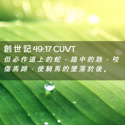 Picture 02 - 創 世 記 49:17 CUVT - 但 必 作 道 上 的 蛇 ， 路 中 的 虺 - Bible Verse Picture