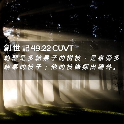 Picture 02 - 創 世 記 49:22 CUVT - 約 瑟 是 多 結 果 子 的 樹 枝 ， 是 - Bible Verse Picture