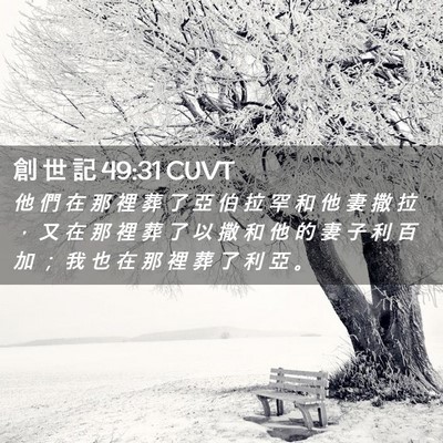 Picture 02 - 創 世 記 49:31 CUVT - 他 們 在 那 裡 葬 了 亞 伯 拉 罕 和 - Bible Verse Picture
