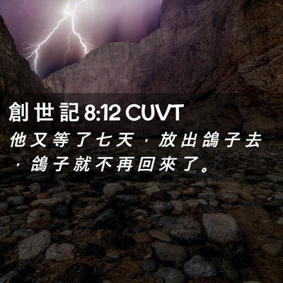 Picture 02 - 創 世 記 8:12 CUVT - 他 又 等 了 七 天 ， 放 出 鴿 子 去 - Bible Verse Picture