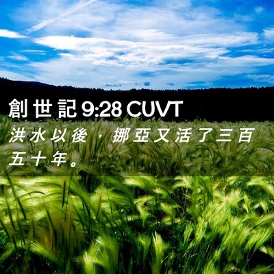 Picture 02 - 創 世 記 9:28 CUVT - 洪 水 以 後 ， 挪 亞 又 活 了 三 百 - Bible Verse Picture