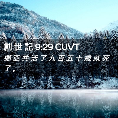 Picture 02 - 創 世 記 9:29 CUVT - 挪 亞 共 活 了 九 百 五 十 歲 就 死 - Bible Verse Picture