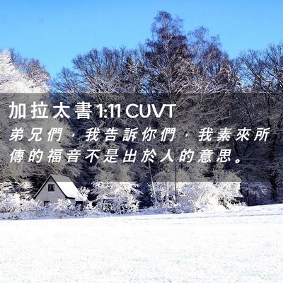 Picture 02 - 加 拉 太 書 1:11 CUVT - 弟 兄 們 ， 我 告 訴 你 們 ， 我 素 - Bible Verse Picture