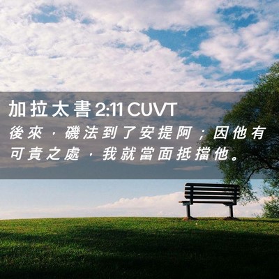Picture 02 - 加 拉 太 書 2:11 CUVT - 後 來 ， 磯 法 到 了 安 提 阿 ； 因 - Bible Verse Picture