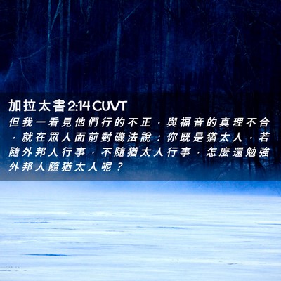 Picture 02 - 加 拉 太 書 2:14 CUVT - 但 我 一 看 見 他 們 行 的 不 正 ， - Bible Verse Picture