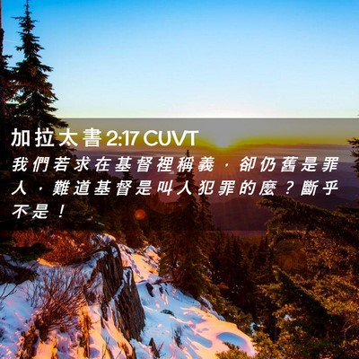 Picture 02 - 加 拉 太 書 2:17 CUVT - 我 們 若 求 在 基 督 裡 稱 義 ， 卻 - Bible Verse Picture
