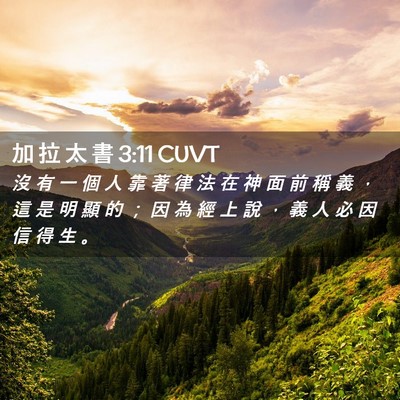 Picture 02 - 加 拉 太 書 3:11 CUVT - 沒 有 一 個 人 靠 著 律 法 在 神 面 - Bible Verse Picture