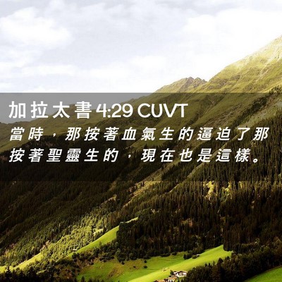 Picture 02 - 加 拉 太 書 4:29 CUVT - 當 時 ， 那 按 著 血 氣 生 的 逼 迫 - Bible Verse Picture