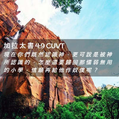 Picture 02 - 加 拉 太 書 4:9 CUVT - 現 在 你 們 既 然 認 識 神 ， 更 可 - Bible Verse Picture