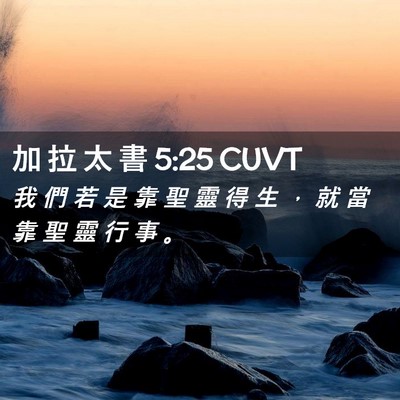 Picture 02 - 加 拉 太 書 5:25 CUVT - 我 們 若 是 靠 聖 靈 得 生 ， 就 當 - Bible Verse Picture