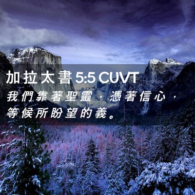 Picture 02 - 加 拉 太 書 5:5 CUVT - 我 們 靠 著 聖 靈 ， 憑 著 信 心 ， - Bible Verse Picture