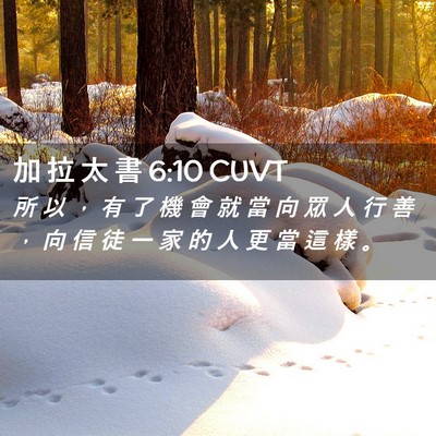 Picture 02 - 加 拉 太 書 6:10 CUVT - 所 以 ， 有 了 機 會 就 當 向 眾 人 - Bible Verse Picture