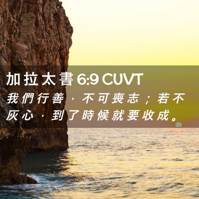 Picture 02 - 加 拉 太 書 6:9 CUVT - 我 們 行 善 ， 不 可 喪 志 ； 若 不 - Bible Verse Picture
