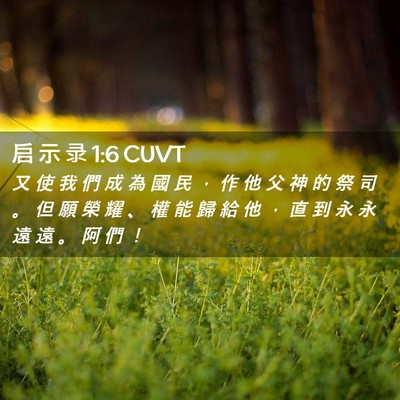 Picture 02 - 启 示 录 1:6 CUVT - 又 使 我 們 成 為 國 民 ， 作 他 父 - Bible Verse Picture