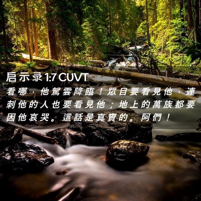 Picture 02 - 启 示 录 1:7 CUVT - 看 哪 ， 他 駕 雲 降 臨 ！ 眾 目 要 - Bible Verse Picture