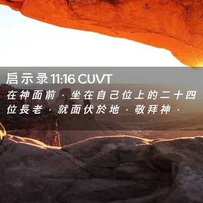 Picture 02 - 启 示 录 11:16 CUVT - 在 神 面 前 ， 坐 在 自 己 位 上 的 - Bible Verse Picture