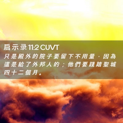Picture 02 - 启 示 录 11:2 CUVT - 只 是 殿 外 的 院 子 要 留 下 不 用 - Bible Verse Picture