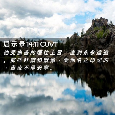 Picture 02 - 启 示 录 14:11 CUVT - 他 受 痛 苦 的 煙 往 上 冒 ， 直 到 - Bible Verse Picture
