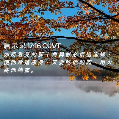 Picture 02 - 启 示 录 17:16 CUVT - 你 所 看 見 的 那 十 角 與 獸 必 恨 - Bible Verse Picture