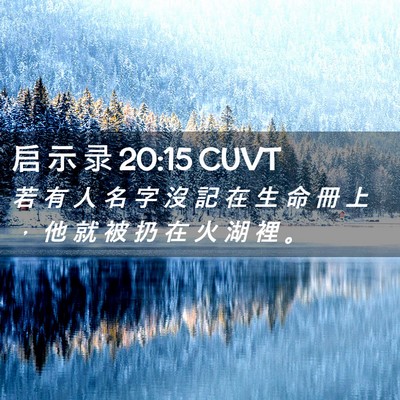 Picture 02 - 启 示 录 20:15 CUVT - 若 有 人 名 字 沒 記 在 生 命 冊 上 - Bible Verse Picture