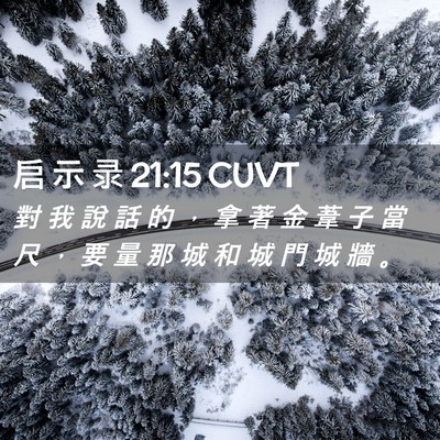 Picture 02 - 启 示 录 21:15 CUVT - 對 我 說 話 的 ， 拿 著 金 葦 子 當 - Bible Verse Picture
