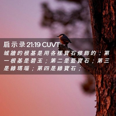 Picture 02 - 启 示 录 21:19 CUVT - 城 牆 的 根 基 是 用 各 樣 寶 石 修 - Bible Verse Picture