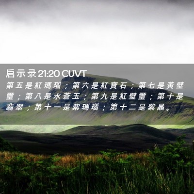 Picture 02 - 启 示 录 21:20 CUVT - 第 五 是 紅 瑪 瑙 ； 第 六 是 紅 寶 - Bible Verse Picture