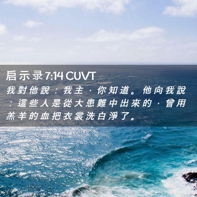 Picture 02 - 启 示 录 7:14 CUVT - 我 對 他 說 ： 我 主 ， 你 知 道 。 - Bible Verse Picture