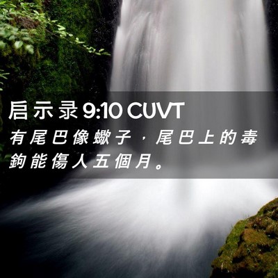 Picture 02 - 启 示 录 9:10 CUVT - 有 尾 巴 像 蠍 子 ， 尾 巴 上 的 毒 - Bible Verse Picture