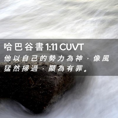 Picture 02 - 哈 巴 谷 書 1:11 CUVT - 他 以 自 己 的 勢 力 為 神 ， 像 風 - Bible Verse Picture